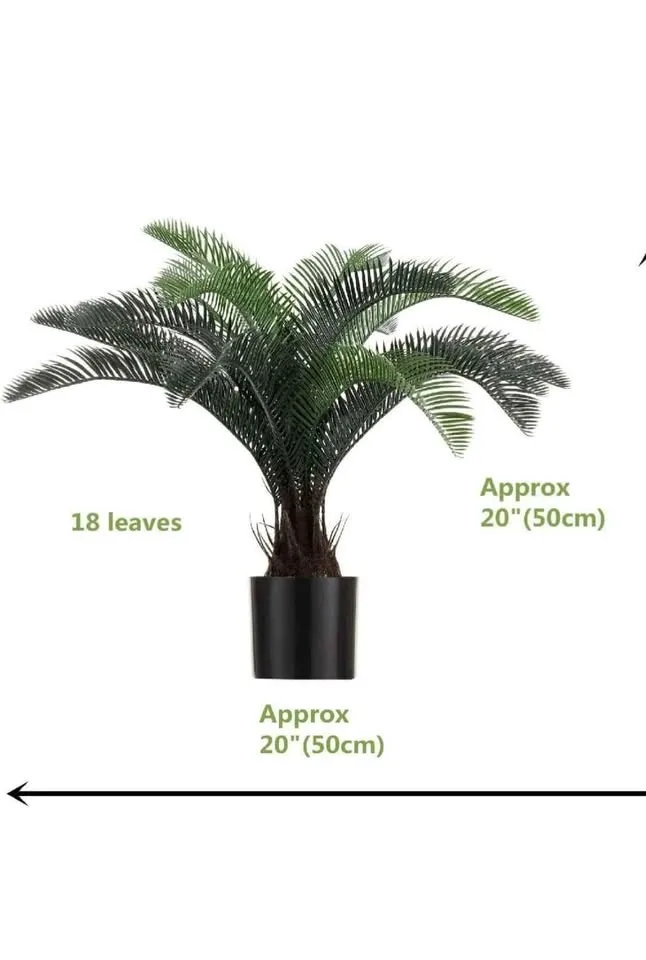 Artificial Cycas Plant(18 Leaves) Fake Revoluta Sago Palm Tree 2 image indicator(3)