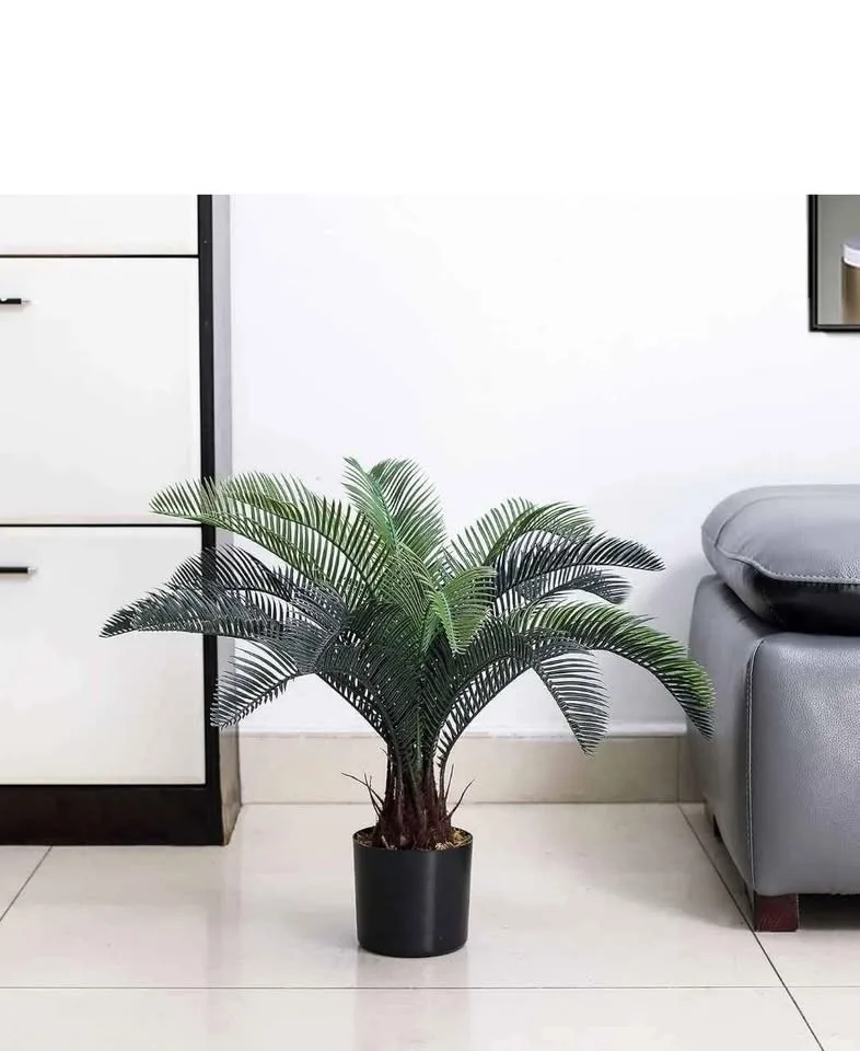 Artificial Cycas Plant(18 Leaves) Fake Revoluta Sago Palm Tree 2 image indicator(4)