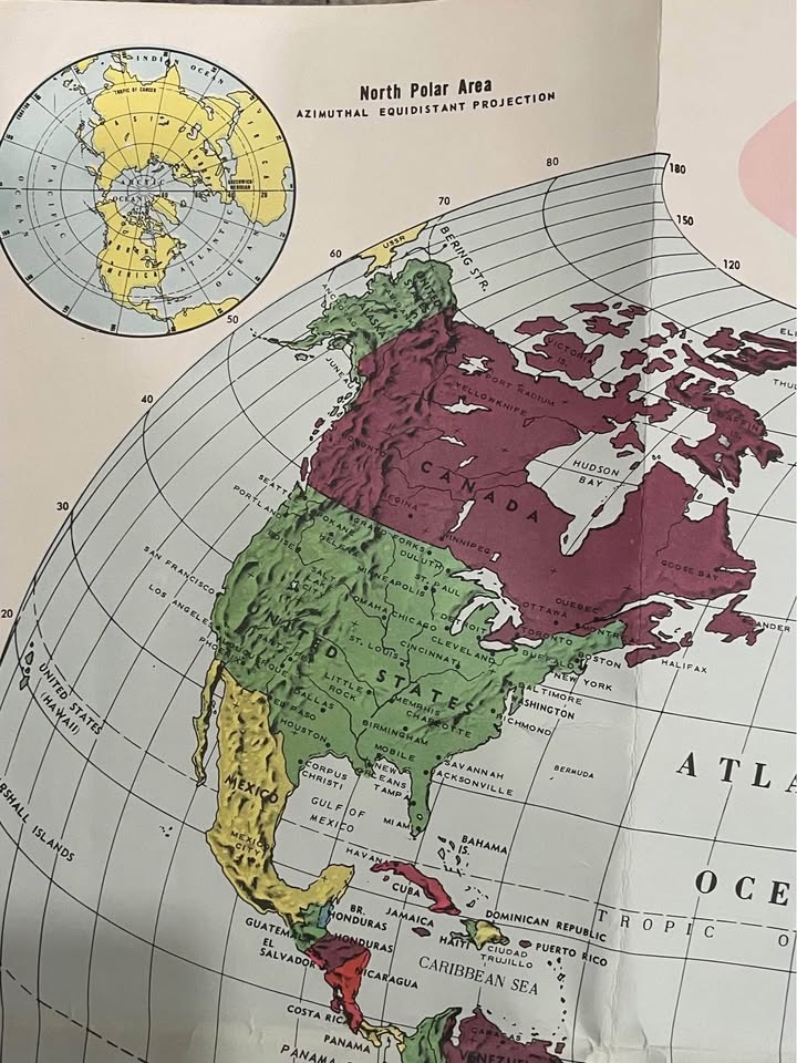 1967 World Map-Very Detailed-28”x24” - photo 2