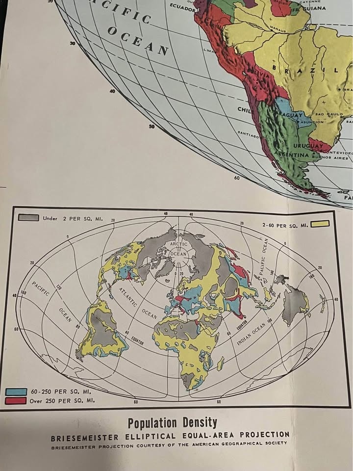 1967 World Map-Very Detailed-28”x24” - photo 3