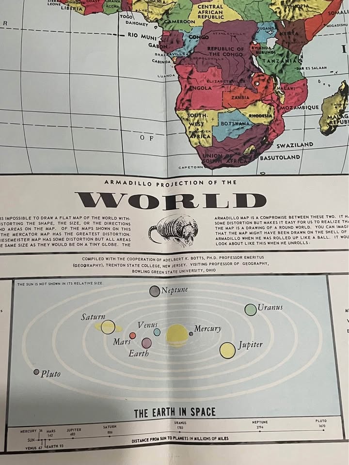 1967 World Map-Very Detailed-28”x24” - photo 4