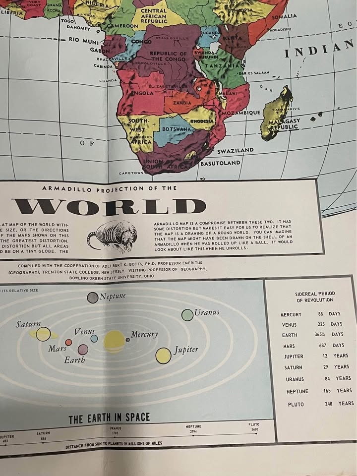 1967 World Map-Very Detailed-28”x24” - photo 5