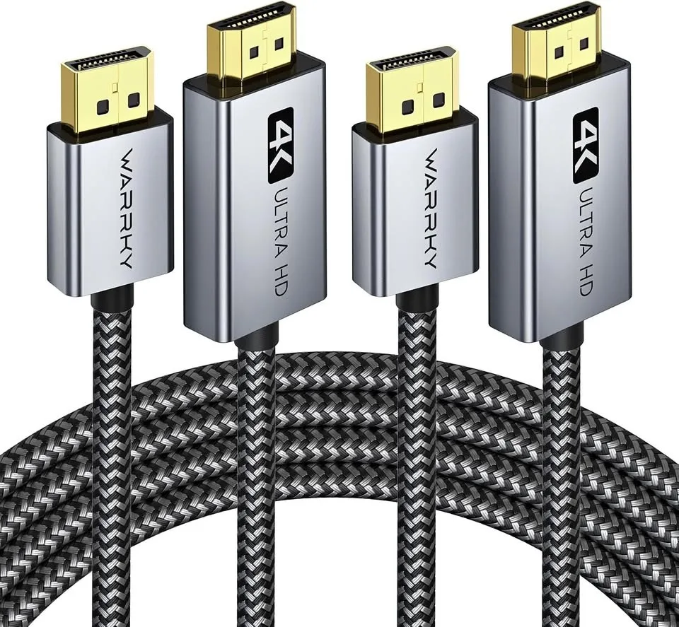 WARRKY 4K DP to HDMI Cable 2 pack 6ft