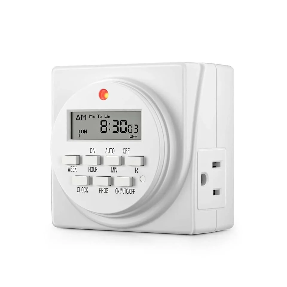 BN-LINK 7 Day Digital Timer, Dual Outlet, Indoor