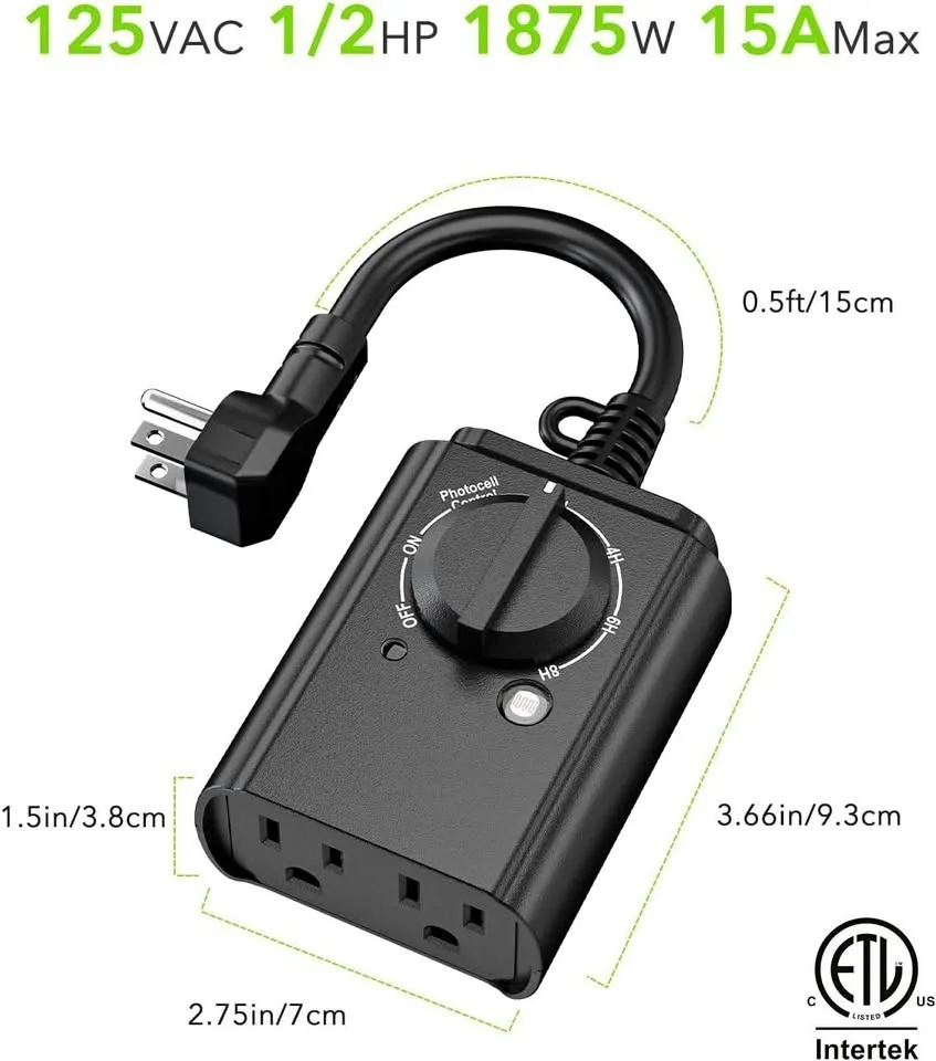 BN-LINK Outdoor 24-Hour Timer with Photocell