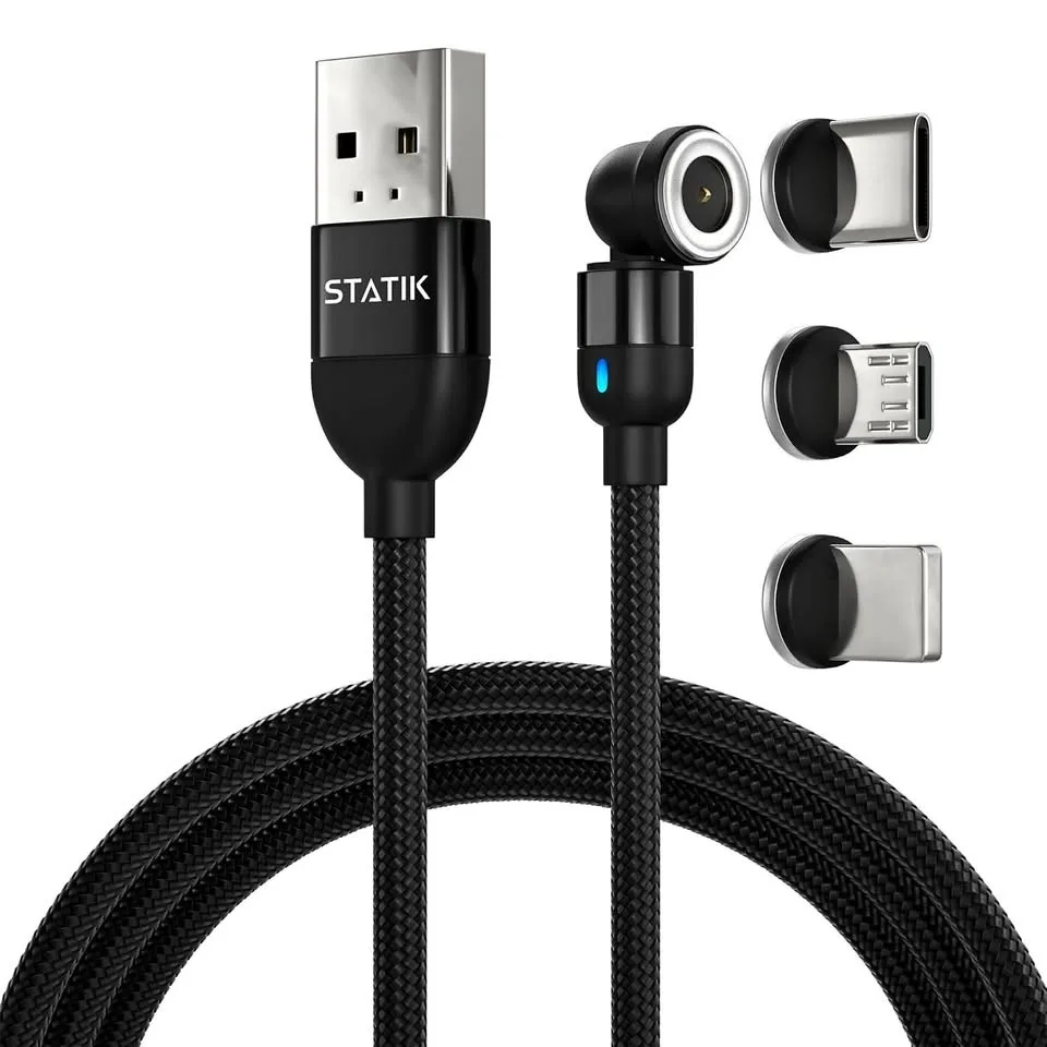 Statik 360 - Magnetic Charging cable, 2 lightning + 1 MicroUSB