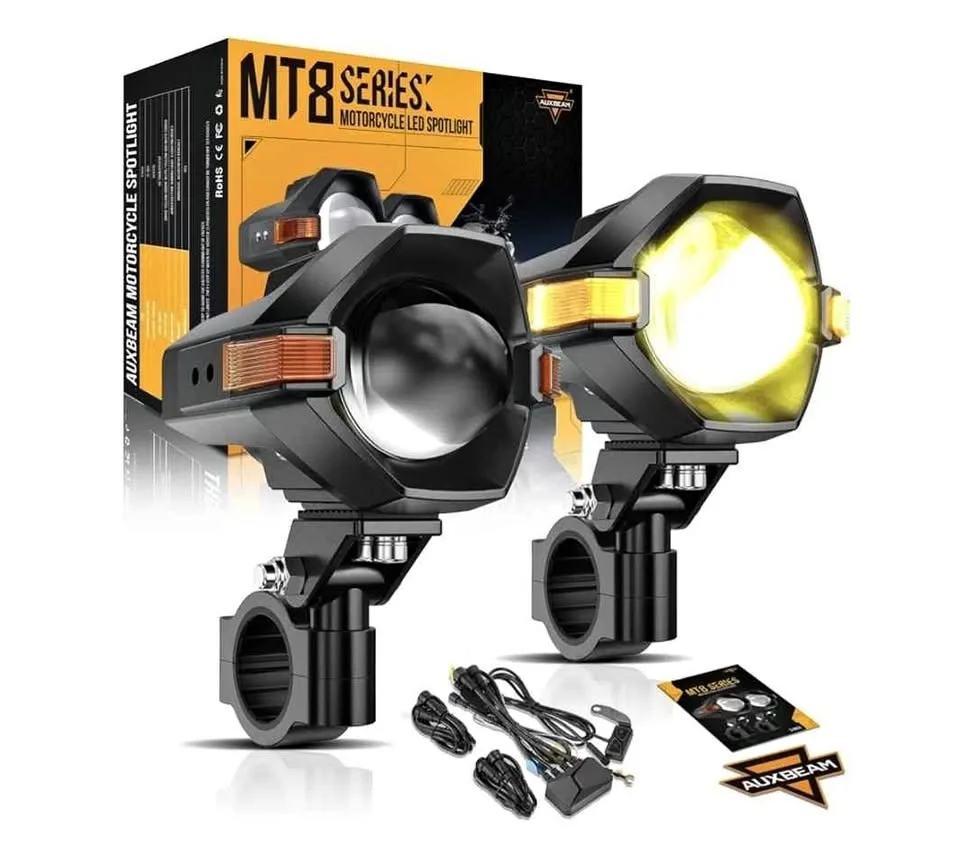 Auxbeam Motorcycle LED Fog Lights Auxiliary