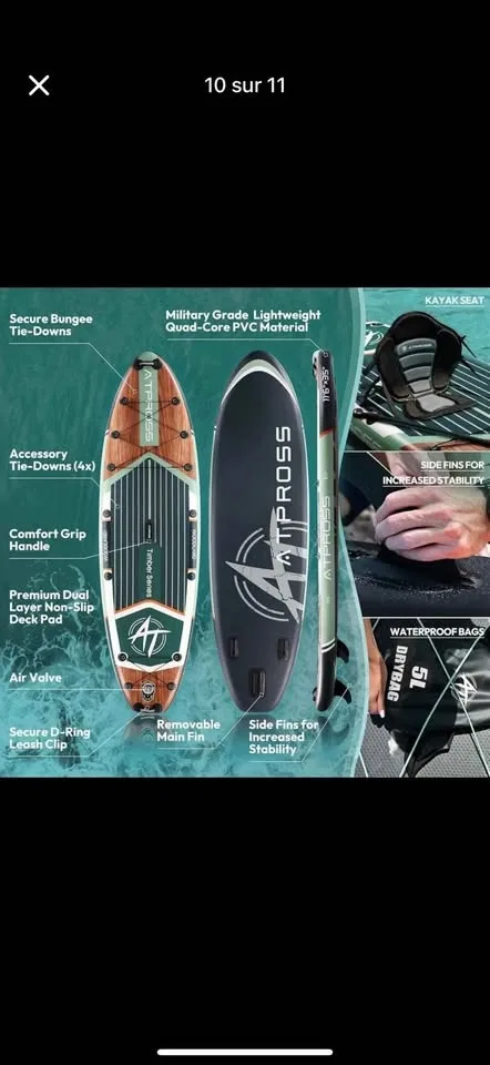 Extra large Inflatable Paddle Board 11'6"x35" image indicator(2)