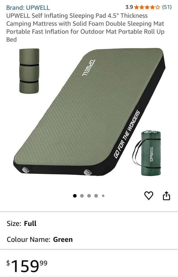 Upwell - Self inflating camping mattress m image indicator(2)