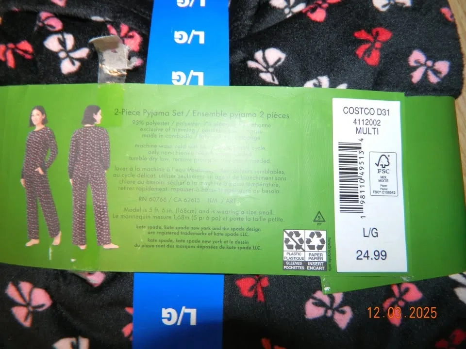 #cleanout NWT KATE SPADE SLEEP SET size L so velour type feel image indicator(2)
