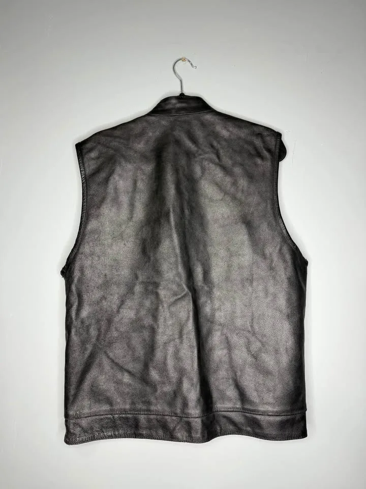 Men’s Premium Cowhide Leather Club Style Motorcycle Biker Riding image indicator(6)