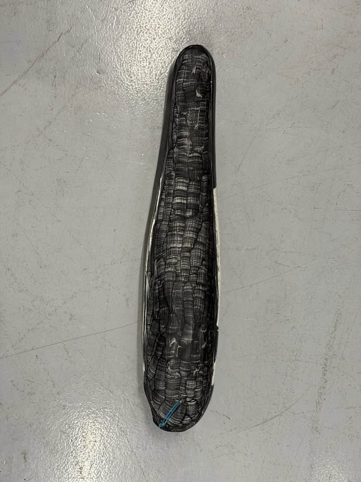 Abstract Black & White Carved Wall Mask 25” Modern African Art - photo 3