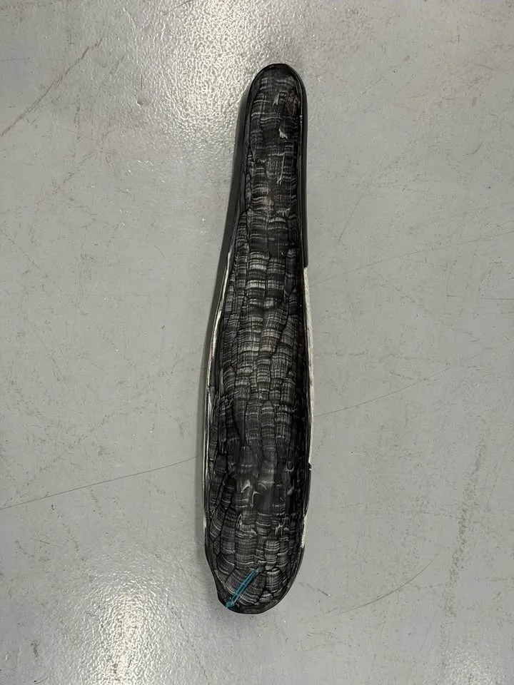 Abstract Black & White Carved Wall Mask 25” Modern African Art image indicator(3)