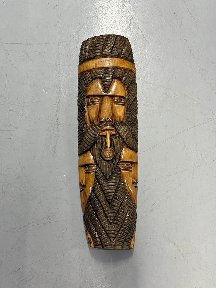 Hand Carved Tribal Wooden Wall Mask 25” Tall