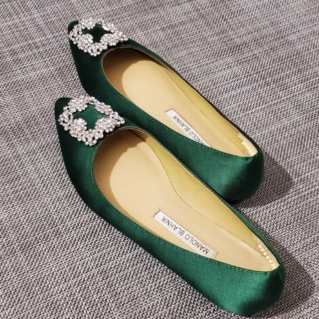 Manolo Blahnik Flats 37 with Swarovski Crystals image indicator(6)