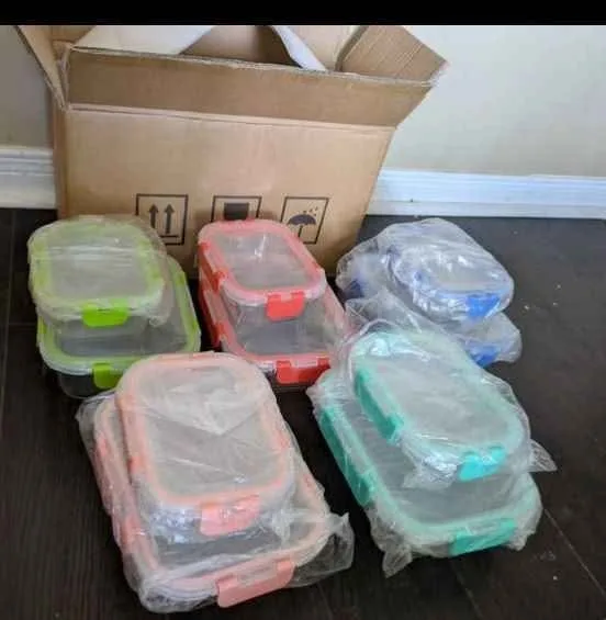 Brand new 10 pack airtight glass food storage containers set mul image indicator(2)