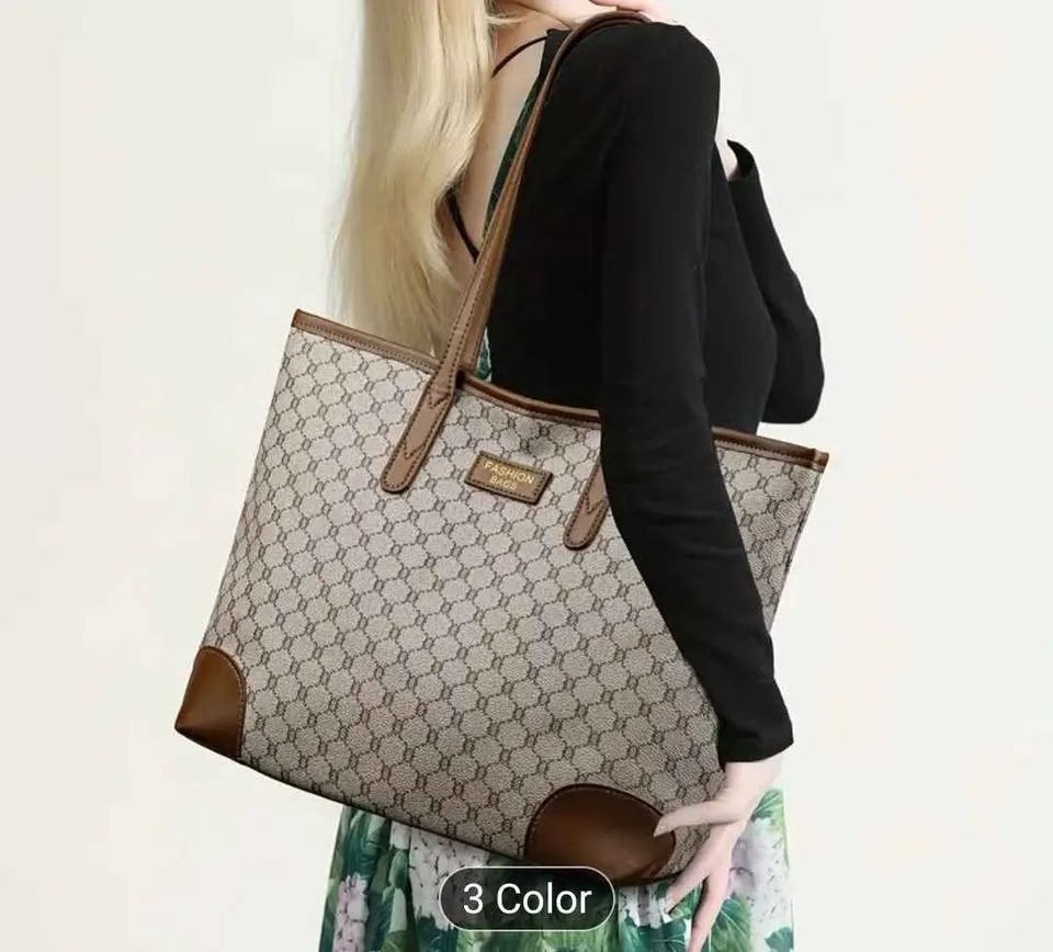 Brand new 3pc large capacity women tote bag image indicator(2)