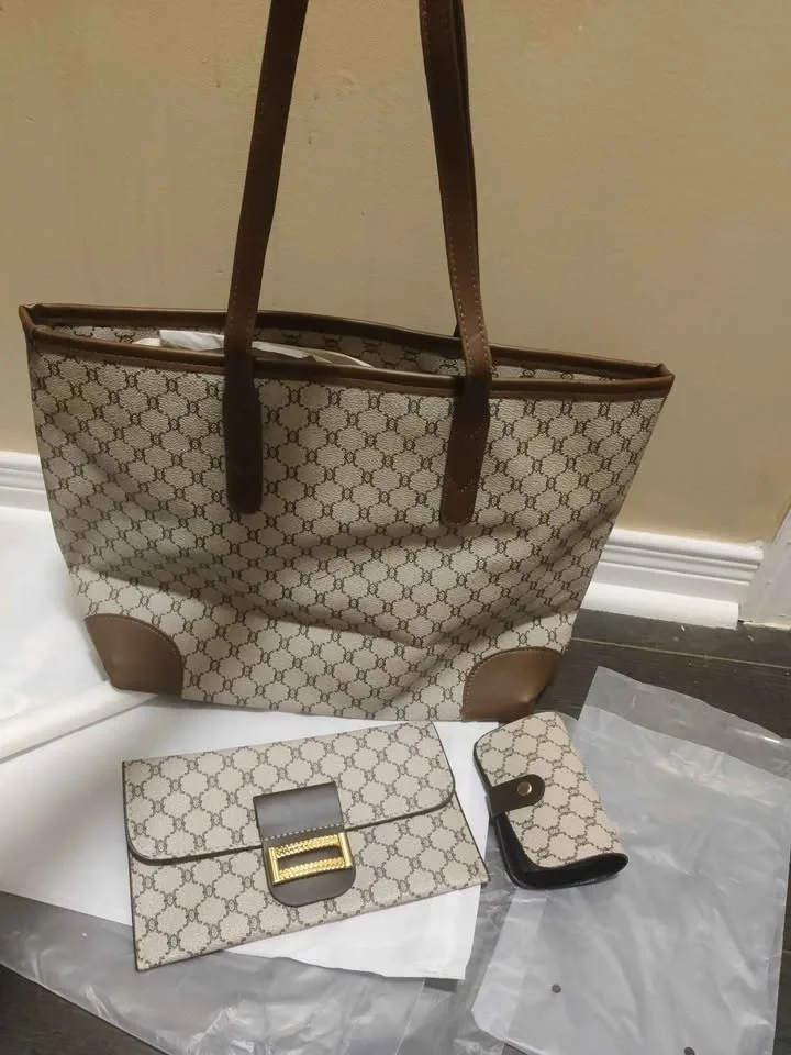 Brand new 3pc large capacity women tote bag image indicator(5)