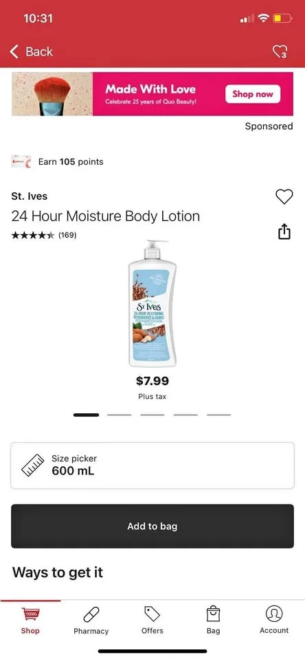 Body lotion