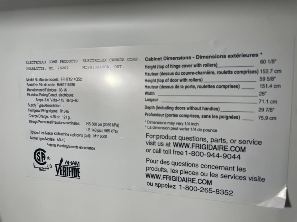 Frigidaire Refrigerator (Stainless Steel) - photo 5