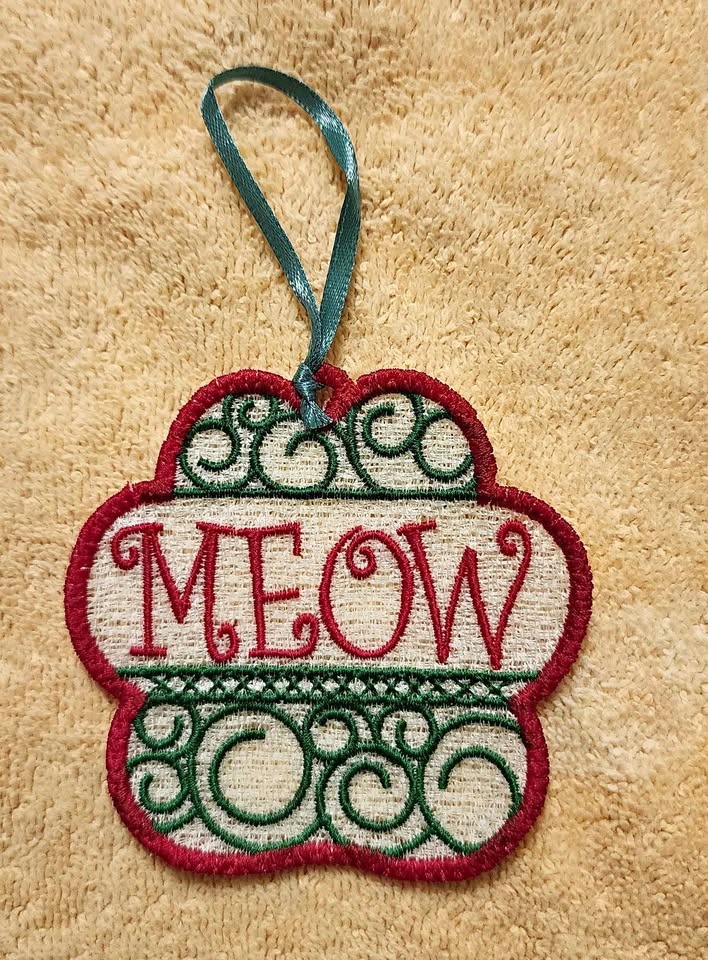"Meow" Christmas ornament