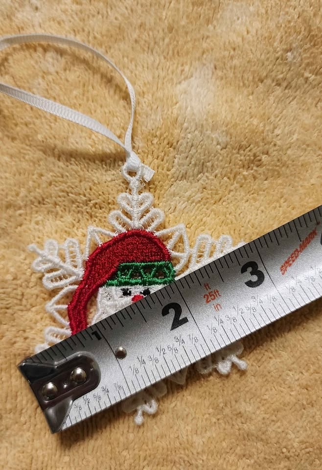 Santa snowflake Christmas ornament - photo 2