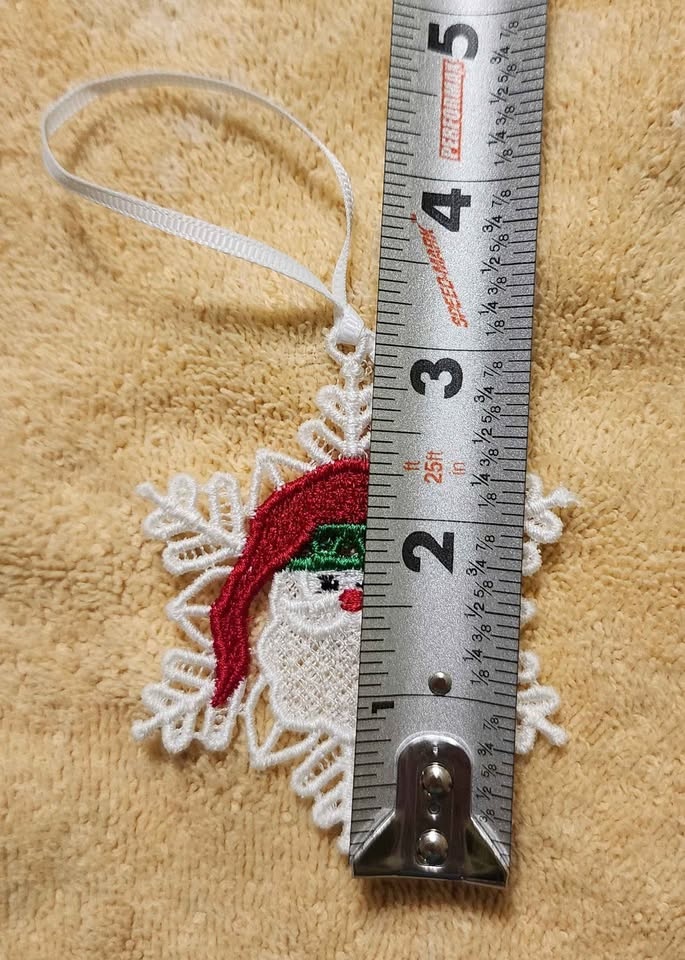 Santa snowflake Christmas ornament - photo 3
