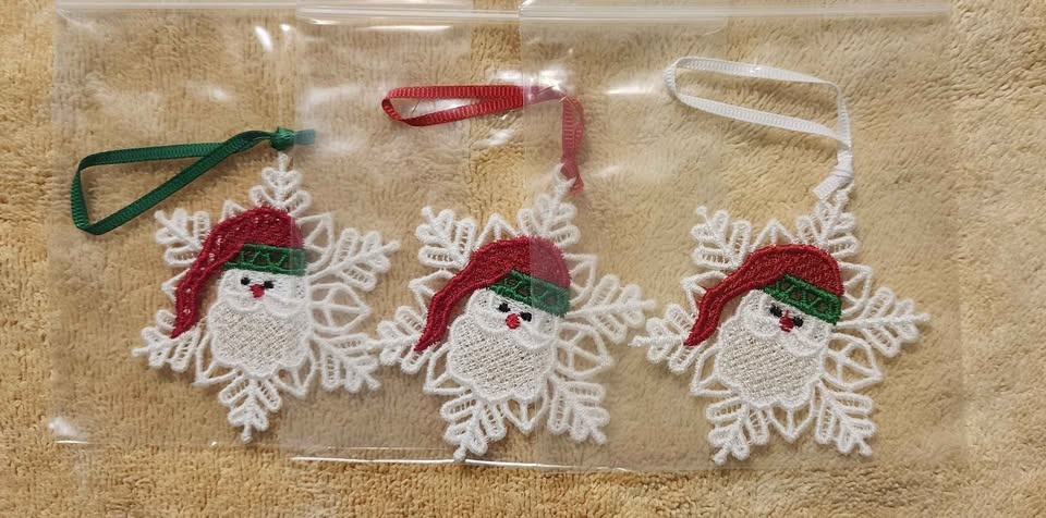 Santa snowflake Christmas ornament - photo 4
