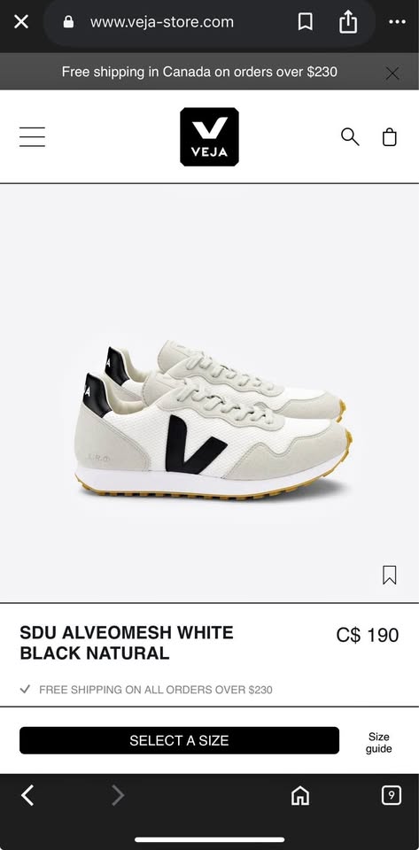 VEJA SDU ALVEOMESH WHITE BLACK NATURAL size 8