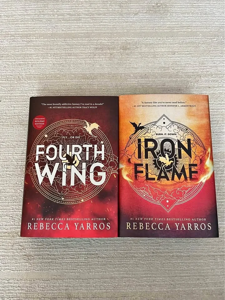 HOLIDAY & FIRST EDITION FOURTH WING & IRON FLAME (signed)