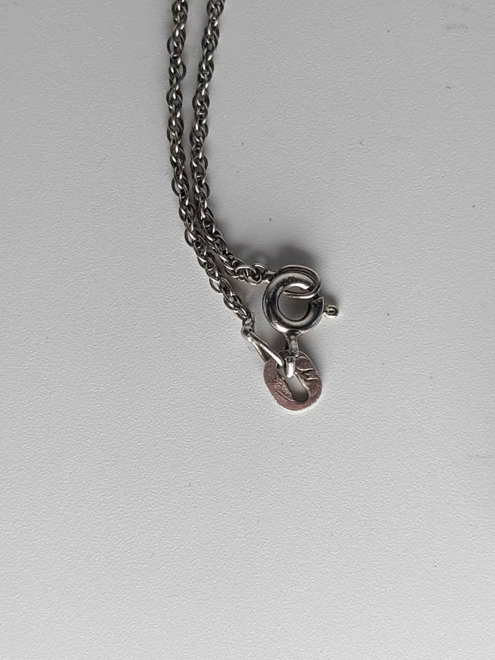 Sterling Silver Blue Quartz Pendant 18"Chain 925 Gemstone - photo 3