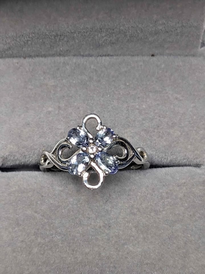 Sterling Silver Tanzanite Ring Size 10 New