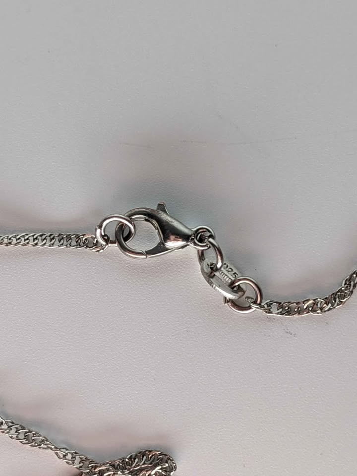 Sterling Silver Garnet & White Topaz Pendant - photo 2