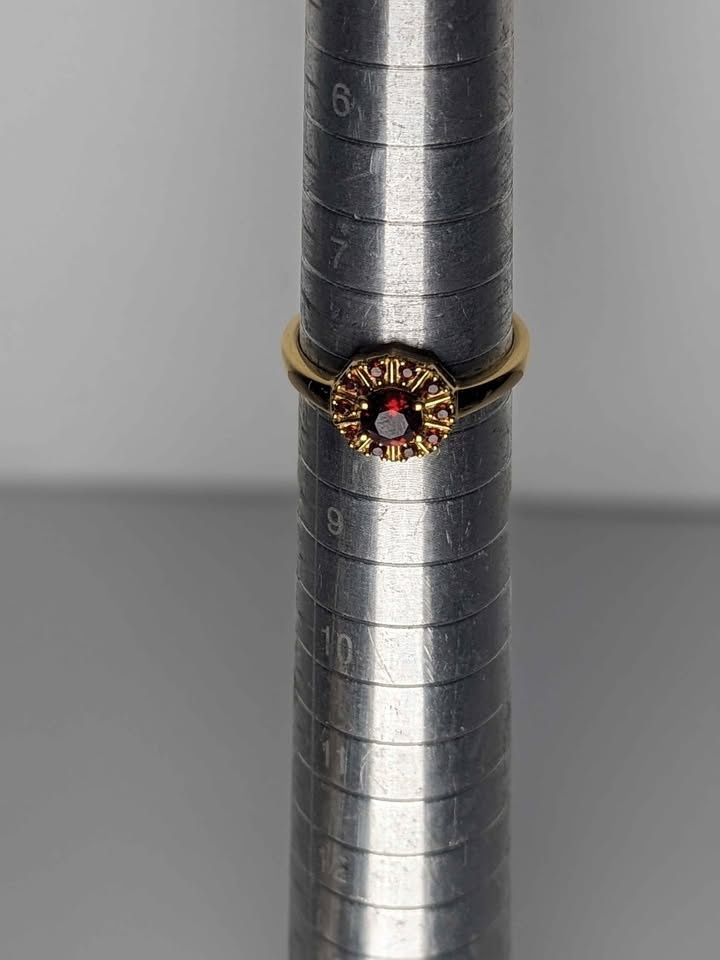 Garnet Gold Ring 925 Sterling Silver Size 7.5 New - photo 4