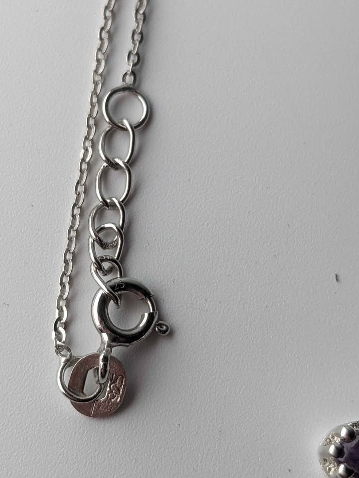 Sterling Silver Amethyst Cross Necklace - photo 3