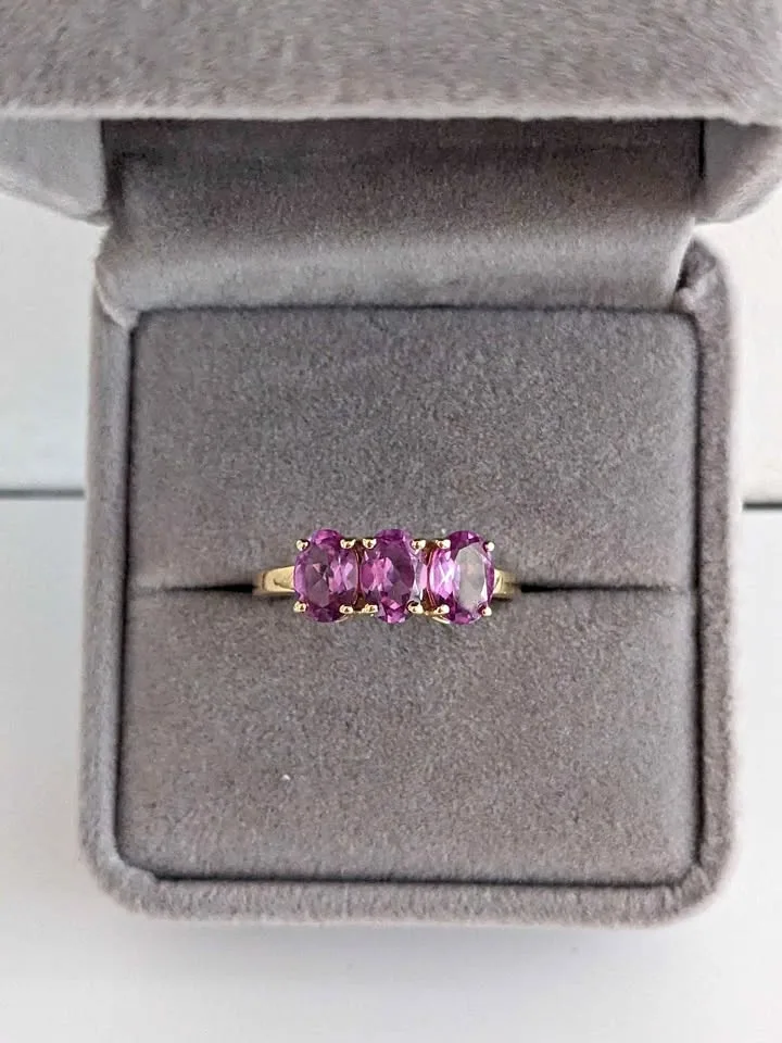 Gold-Plated Silver Ring Simulated Alexandrite Size 9