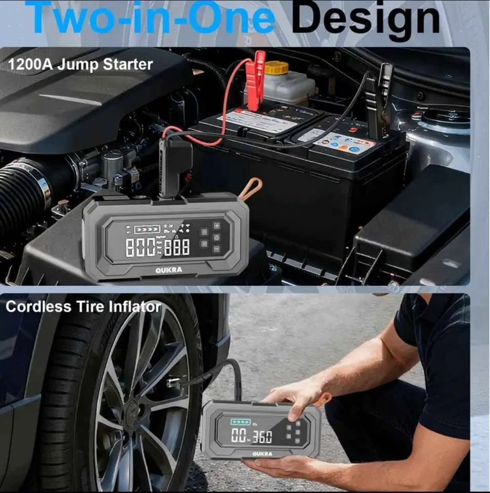 3-in-1 Jump Starter + Air Compressor + Power Bank #Cleanout image indicator(2)