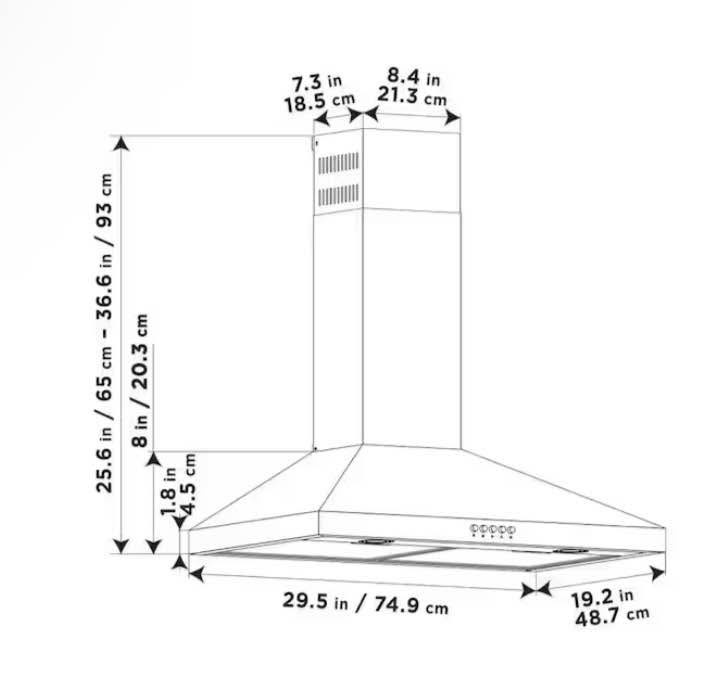 Vissani- Wall Mount Range Hood - photo 4