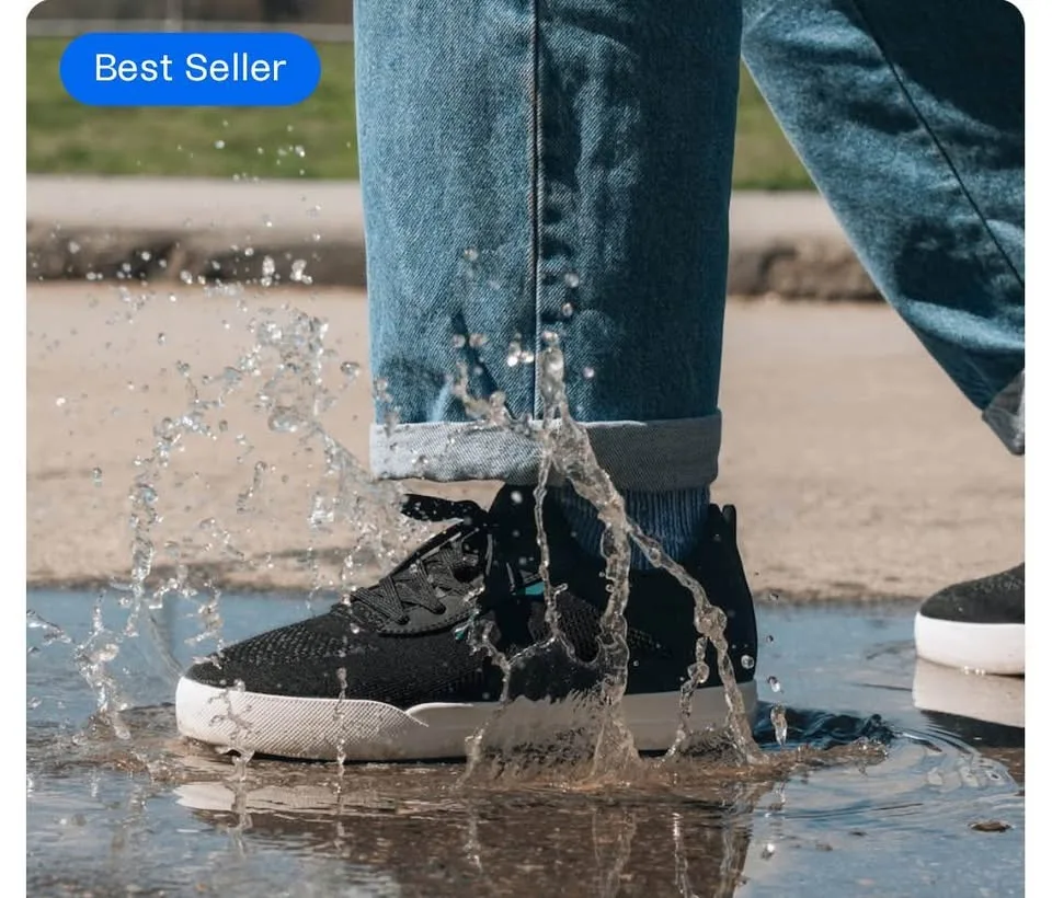 Vessi weekend men black size 10 waterproof shoes, brand new image indicator(4)