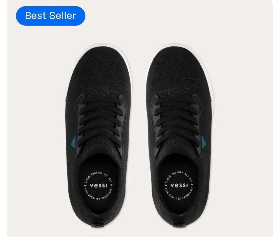 Vessi weekend men black size 10 waterproof shoes, brand new image indicator(5)