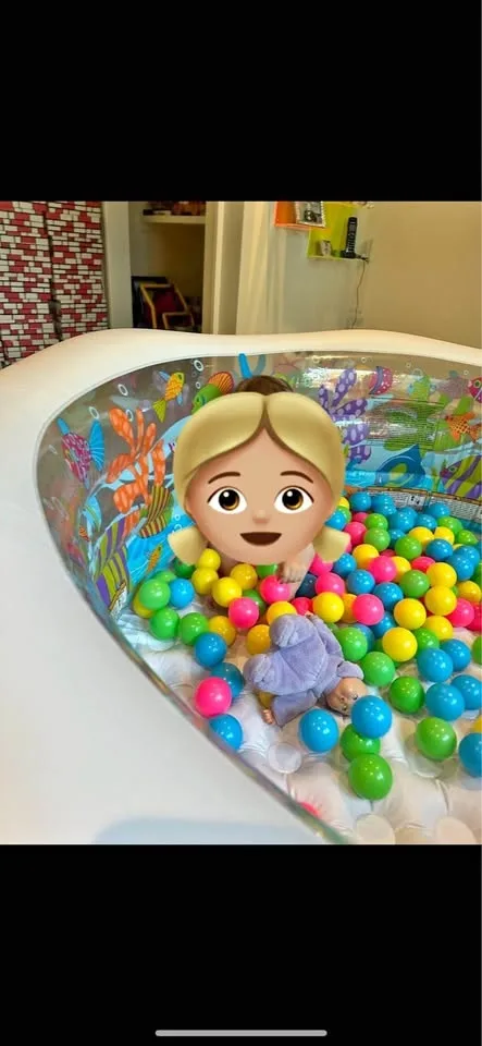 Blow up pool made ball pit!