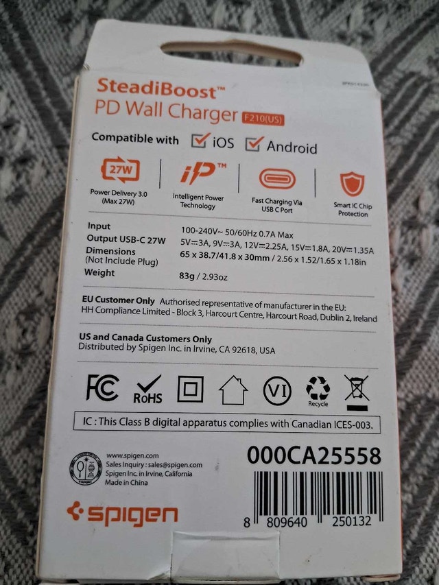 SPIGEN STEADIBOOST USB-C FAST CHARGER (IN SEALED BOX) - photo 2