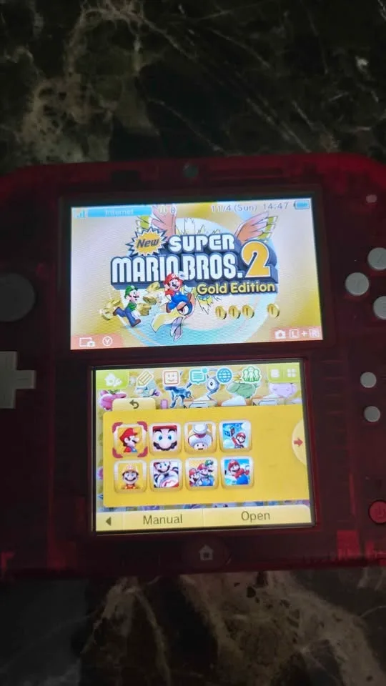 Limited Edition Pokémon Omega Ruby Crystal Red 2DS - 32Gb Modded image indicator(6)