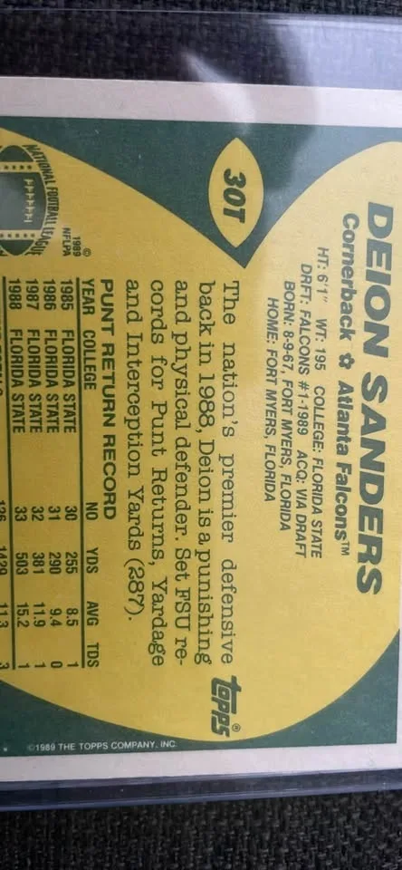 Deion Sanders (FB) and Ken Griffey Jr Rookie Cards -$25/OBO image indicator(3)