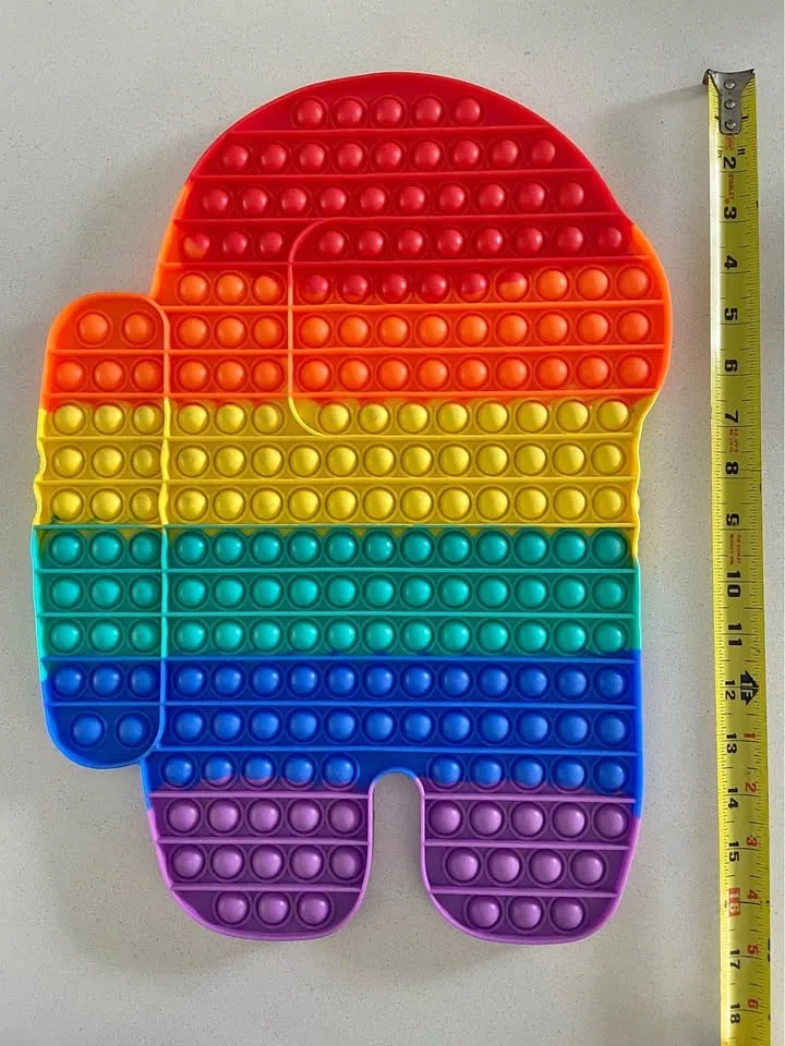 LIKE NEW: Giant Rainbow Among Us Fidget Toy Pop It