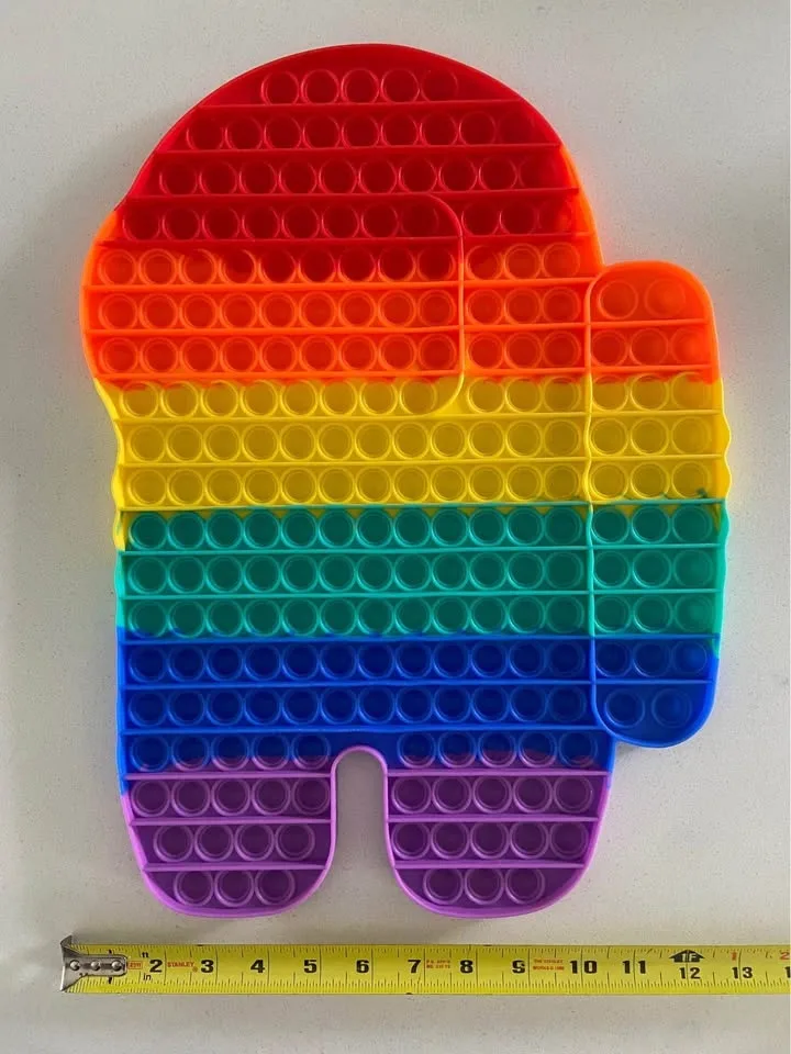 LIKE NEW: Giant Rainbow Among Us Fidget Toy Pop It image indicator(2)
