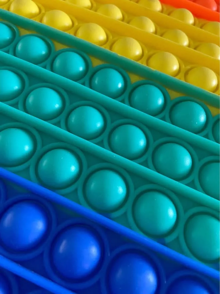 LIKE NEW: Giant Rainbow Among Us Fidget Toy Pop It image indicator(4)