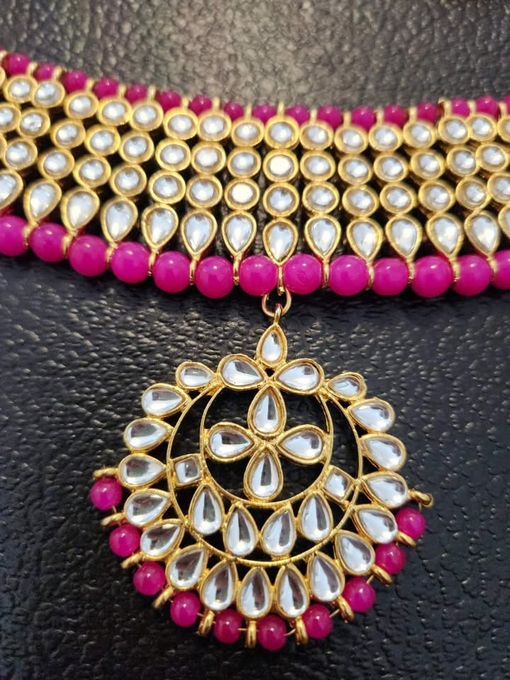 Indian Jewellery Set (dark pink) - photo 2