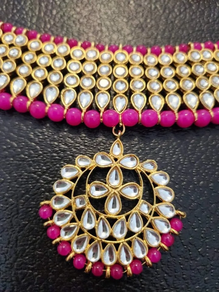 Indian Jewellery Set (dark pink) image indicator(2)