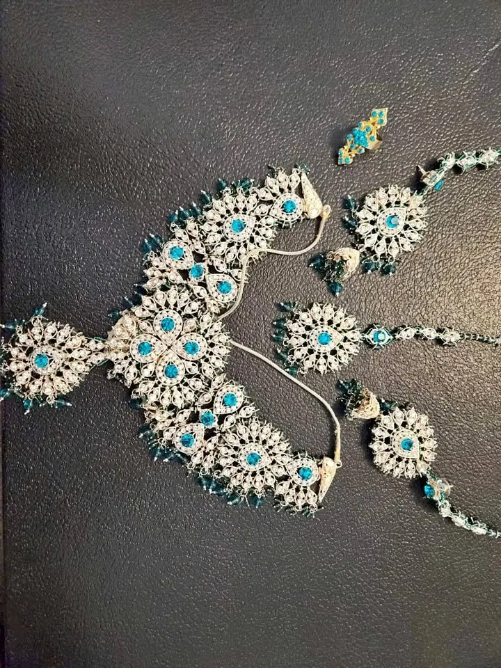 Turquoise Indian bridal jewelry set